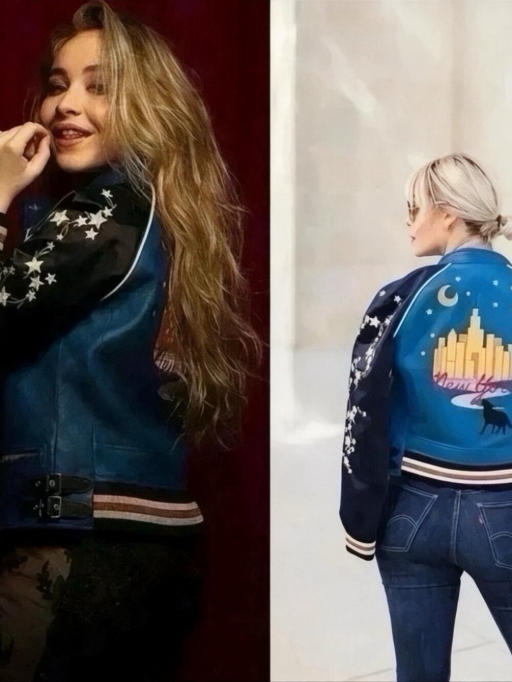 Coach 1941 Cityscape Lamb Leather Jacket Star Sleeve Blue Runway Women’s 2 - Picture 12 of 16